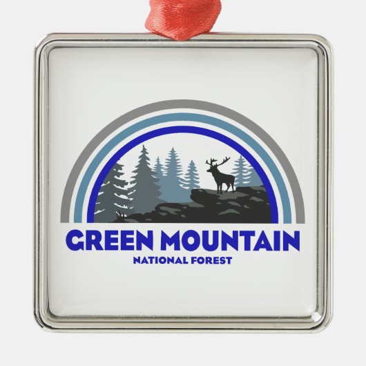 Green Mountain National Forest Regenboog Herten Metalen Ornament (Voorkant)