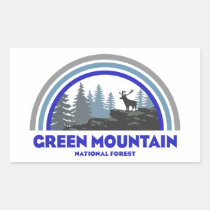 Green Mountain National Forest Regenboog Herten Rechthoekige Sticker
