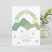 Green Mountain Snow Flurry Baby shower uitnodiging (Staand voorkant)