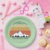 Green Mountain Sunset Forest Familie Reünie Party Papieren Bordje (Feest)