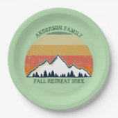 Green Mountain Sunset Forest Familie Reünie Party Papieren Bordje (Voorkant)
