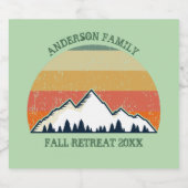 Green Mountain Sunset Forest Familie Reünie Party Sparkling Wijnetiket (Enkel label)