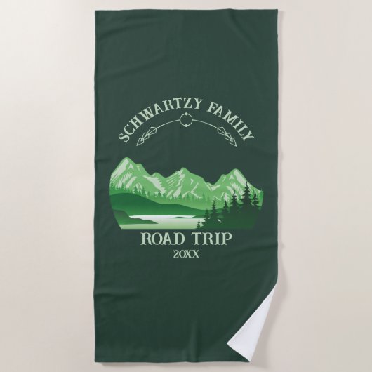  Green Mountain Sunset outdoor meer Strandlaken (Voorkant)