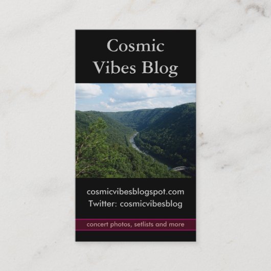 Green Mountains Foto Visitekaartje (Voorkant)