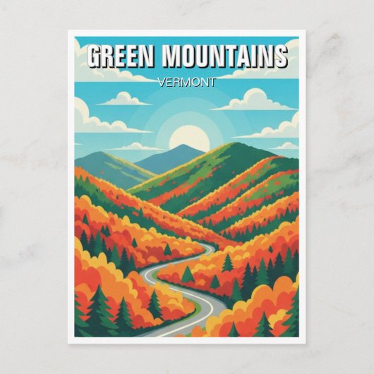 Green Mountains Vermont Herfst Foilage Briefkaart (Voorkant)