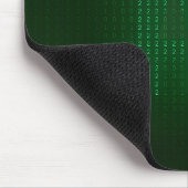 Green mousepad with a hidden message about AI. Muismat (Hoek)