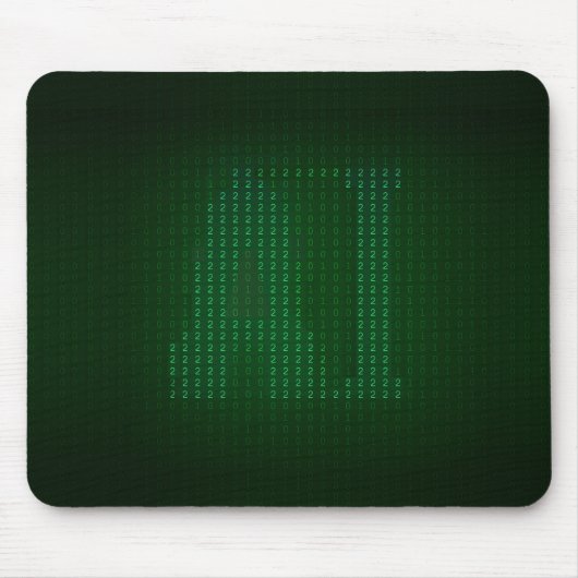 Green mousepad with a hidden message about AI. Muismat (Voorkant)