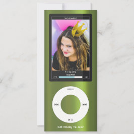 Green MP3 Music Player II Birthday Kaart