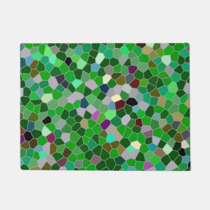 GREEN Multicolored Garden Pattern Deurmat