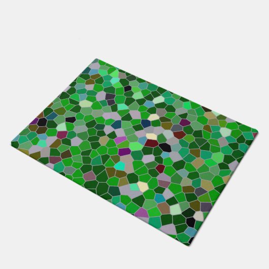 GREEN Multicolored Garden Pattern Deurmat (Schuin)