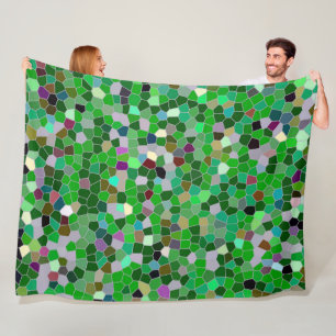 GREEN Multicolored Garden Pattern Fleece Deken