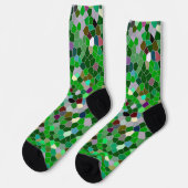 GREEN Multicolored Garden Pattern Sokken (Links)