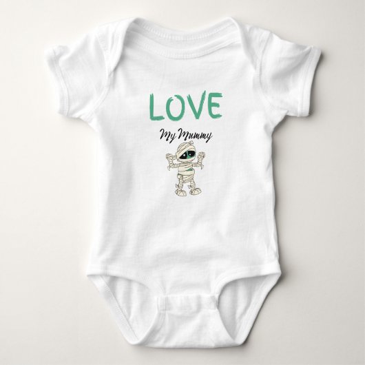Green Mummy Love My Mummy Baby Halloween Romper (Voorkant)