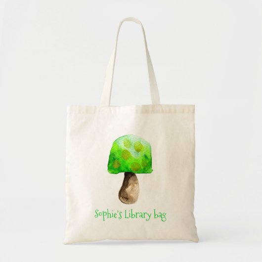 Green Mushroom Toadstool library Canvas tas (Voorkant)