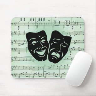 Green Music en Theater Griekse maskers Canvas tas Muismat