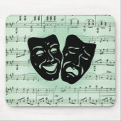 Green Music en Theater Griekse maskers Canvas tas Muismat (Voorkant)