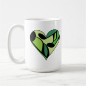 Green Music Note Patterned Heart Mok (Links)