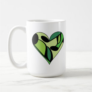 Green Music Note Patterned Heart Mok