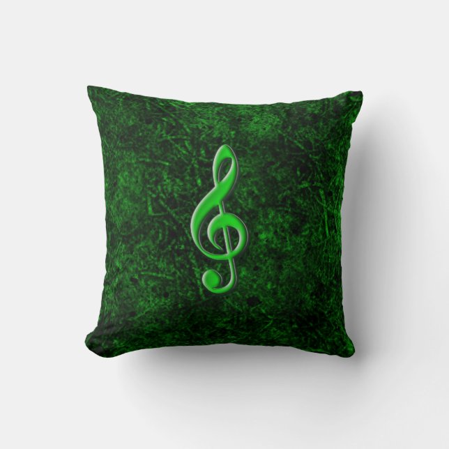 Green Music Note Symbol Dorsal Pillow Kussen (Voorkant)