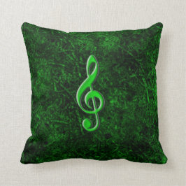 Green Music Note Symbol Dorsal Pillow Kussen
