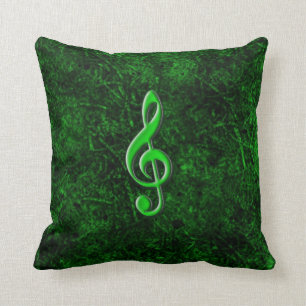 Green Music Note Symbol Dorsal Pillow Kussen