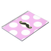 Green Mustache, Curl Mustache, Stache, Polka Dots Notitieboek (Linkerzijde)