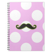 Green Mustache, Curl Mustache, Stache, Polka Dots Notitieboek (Voorkant)
