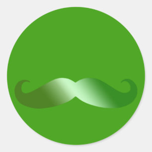 Green Mustache Irish Mustache Ronde Sticker