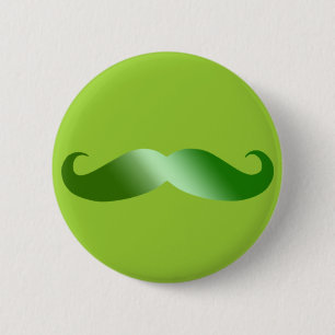 Green Mustache Ronde Button 5,7 Cm
