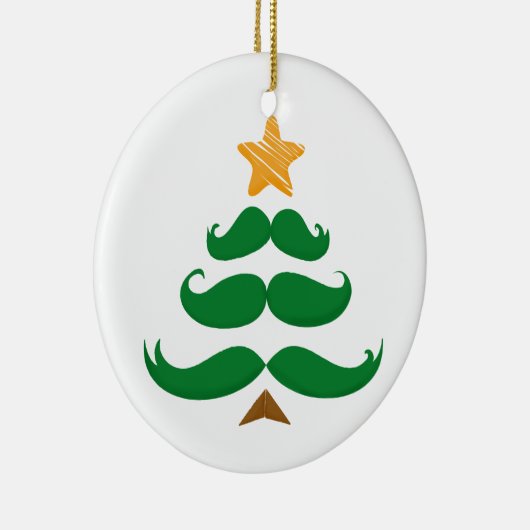 Green Mustache Tree Keramisch Ornament (Rechts)