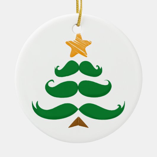 Green Mustache Tree Keramisch Ornament (Voorkant)