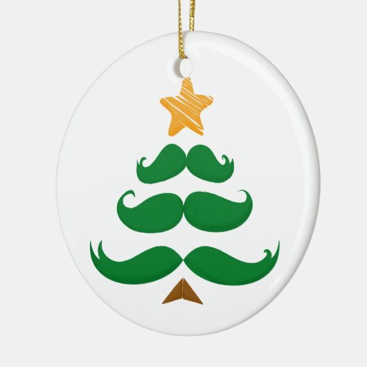 Green Mustache Tree Keramisch Ornament (Links)