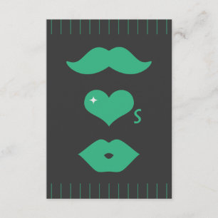 Green Mustache Wedding RSVP Kaartje