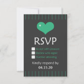 Green Mustache Wedding RSVP Kaartje (Achterkant)