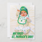 Green My First St. Patrick's Day Holiday Foto Kaart (Voorkant)