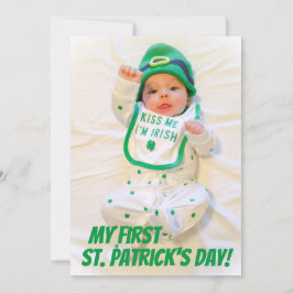 Green My First St. Patrick's Day Holiday Foto Kaart