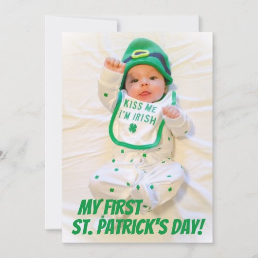 Green My First St. Patrick's Day Holiday Foto Kaart (Voorkant)