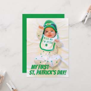 Green My First St. Patrick's Day Holiday Foto Kaart