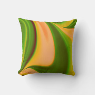 Green n Yellow Swirl Fractal American Mojo Pillow Kussen
