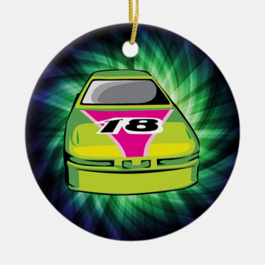 Green Nascar Keramisch Ornament (Voorkant)