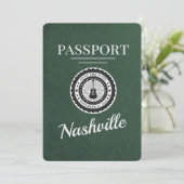 Green Nashville Passport Bewaar de datum Save The Date (Staand voorkant)