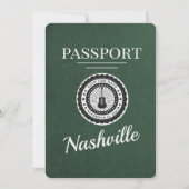 Green Nashville Passport Bewaar de datum Save The Date (Voorkant)