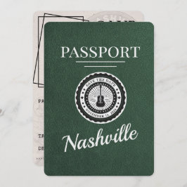 Green Nashville Passport Bewaar de datum Save The Date