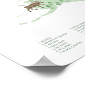 Green National Park Kaart Woodland Nursery Print (Hoek)