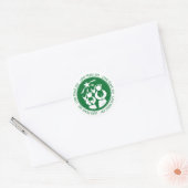 Green Natitivity Scene Love, Peace, Joy Kerstmis Ronde Sticker (Envelop)