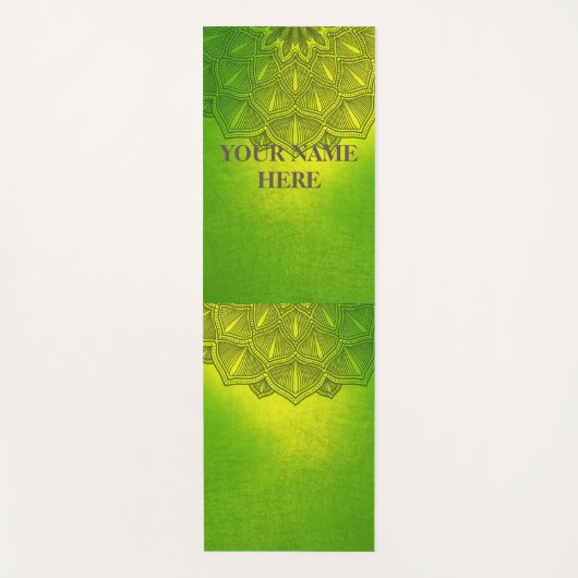 Green Natural Mandala Floral Yogamat (Voorkant)