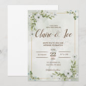 Green Natural Wedding Invitation Kaart (Voorkant / Achterkant)
