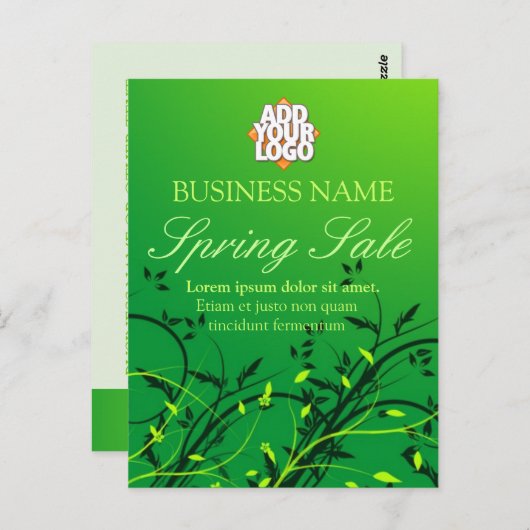 Green Natuur Spring Sale Business Postcard Briefkaart (Voorkant / Achterkant)