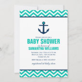 Green Nautical Baby shower Kaart (Voorkant)