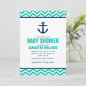Green Nautical Baby shower Kaart (Staand voorkant)